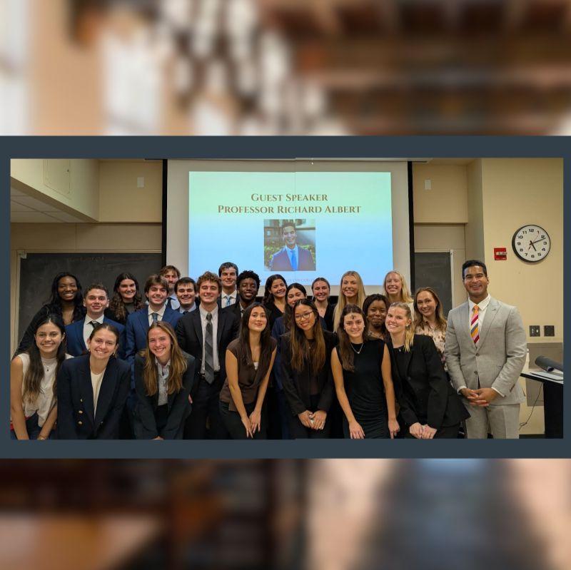 Members of the Texas Corporate Law Collective with Professor Richard Albert after his seminar