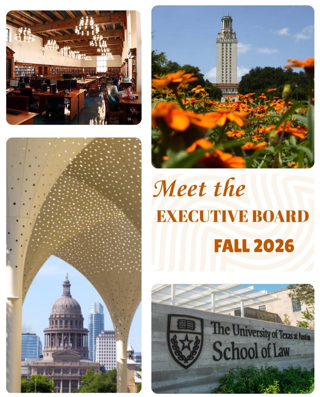 Meet the Executive Board, Fall 2026 — Texas Corporate Law Collective announcement graphic